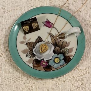 Gold Tone Matching Heart Set